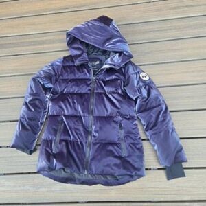 Arctic Expedition purple very warm winter hooded puffer jacket size xs fits med